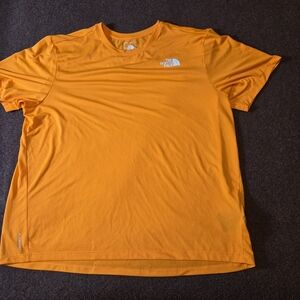 North Face Men's Flashdry Shirt Size XL Bright Orange Small Snag In Front